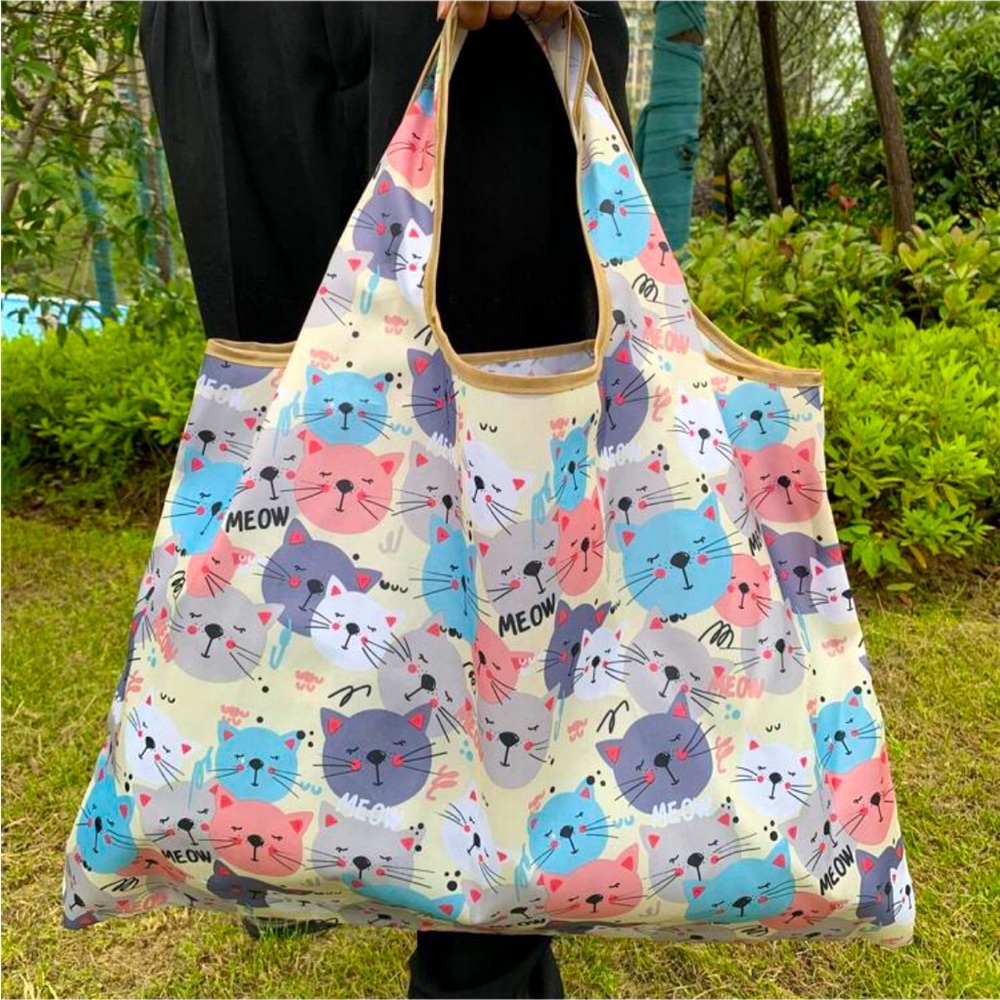Cat image foldable bag